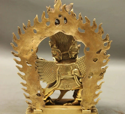 10" Tibet Brass Buddhism Mahakala Wrathful Heruka Vajrakilaya Buddha Statue