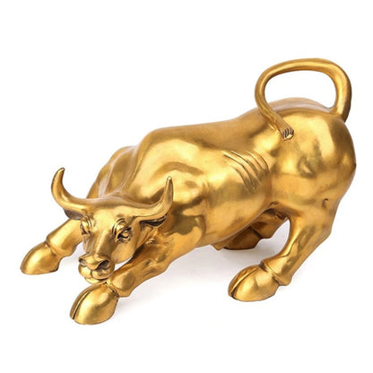 100% Brass Bull Wall Street Cattle Sculpture Copper Mascot Gift Statue Exquisite Office Decoration Crafts Ornament