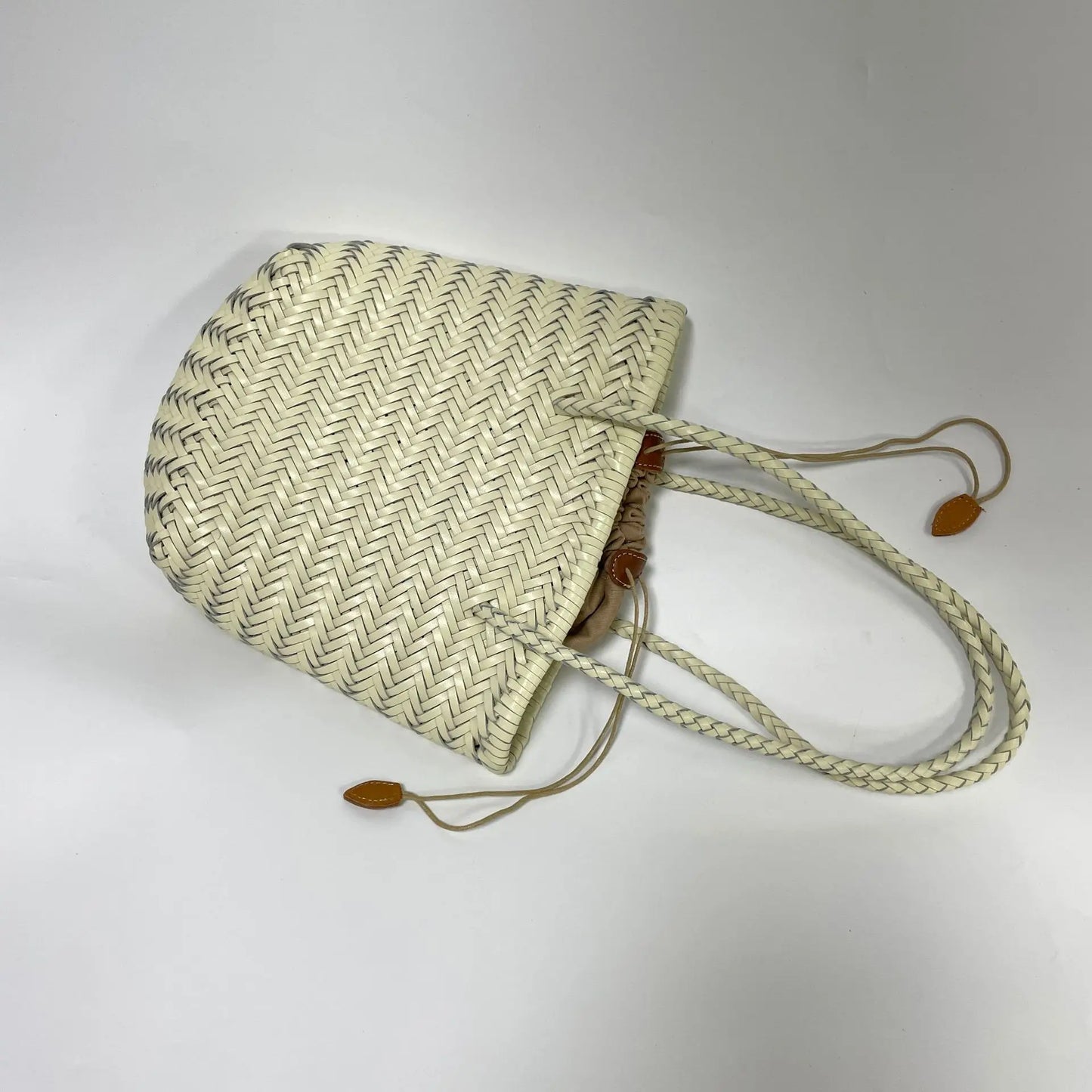100% Cowhide leather hand-woven bag Women's leather vegetable basket bag Women's Shopping Bag