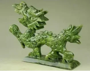 100% Exquisite Natural Jade Handmade Hand-Carved Dragon Statues Desk Decoration Figurines Home Accessories Collection Ornaments