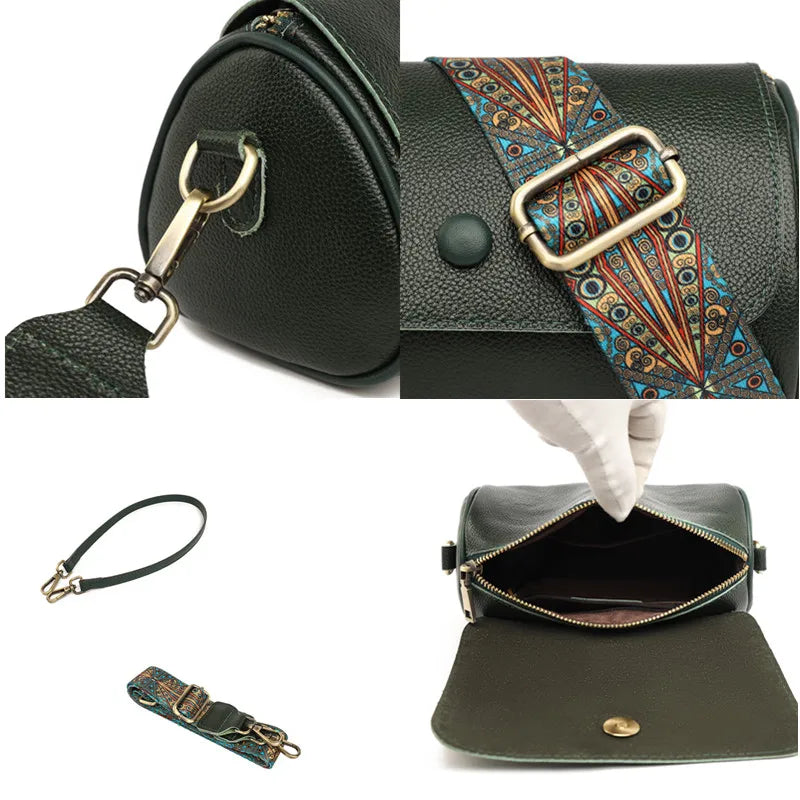 100% Genuine Leather Crossbody Bag For Women Shoulder Bags 2023 Luxury Handbag Female Solid Color Cow Leather Messenger Tote Sac