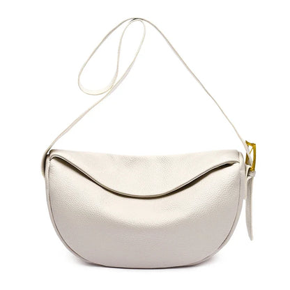 100%Genuine Leather Shoulder Bag Women's bag Fashion Luxury Brand Women Handbag Designers Half Moon Cowhide Female Messenger Bag