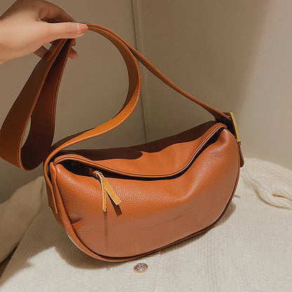 100% Genuine Leather Shoulder Bags Fashion Luxury Brand Women Handbag Designers Wide Shoulder Strap Cowhide Female Messenger Bag