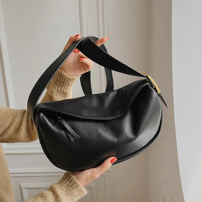 100% Genuine Leather Shoulder Bags Fashion Luxury Brand Women Handbag Designers Wide Shoulder Strap Cowhide Female Messenger Bag