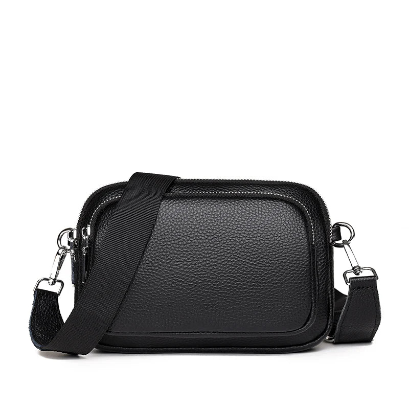 100% Genuine Leather Shoulder Crossbody Bag For Women 2022 Designer 3 Layer Small Female Mobile Phone Bag Fashion Women Handbag