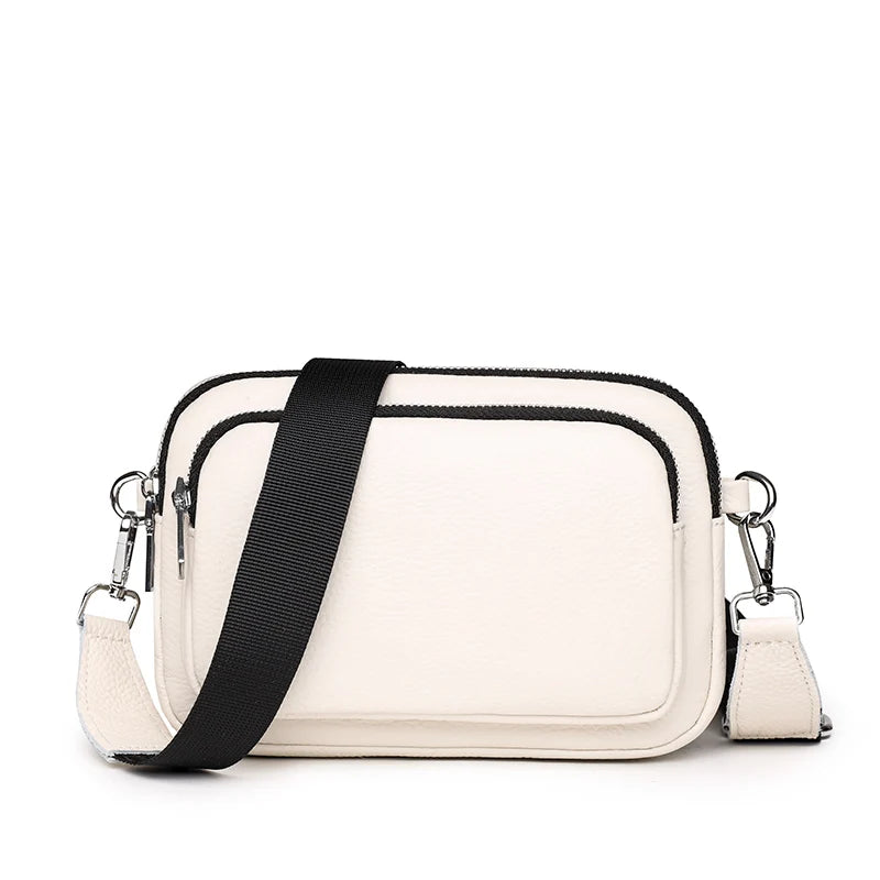 100% Genuine Leather Shoulder Crossbody Bag For Women 2022 Designer 3 Layer Small Female Mobile Phone Bag Fashion Women Handbag