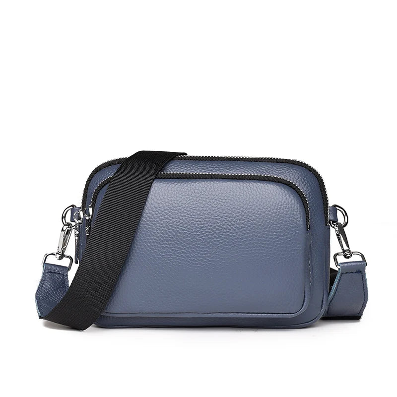 100% Genuine Leather Shoulder Crossbody Bag For Women 2022 Designer 3 Layer Small Female Mobile Phone Bag Fashion Women Handbag
