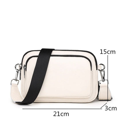 100% Genuine Leather Shoulder Crossbody Bag For Women 2022 Designer 3 Layer Small Female Mobile Phone Bag Fashion Women Handbag