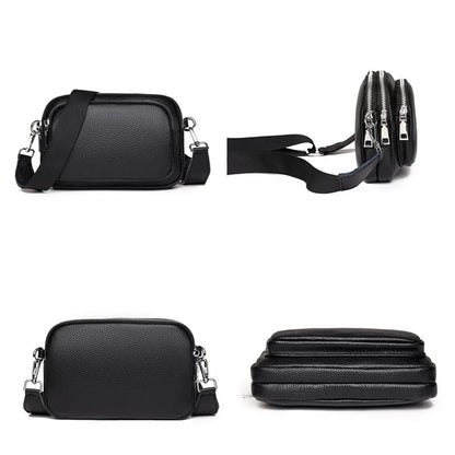100% Genuine Leather Shoulder Crossbody Bag For Women 2022 Designer 3 Layer Small Female Mobile Phone Bag Fashion Women Handbag