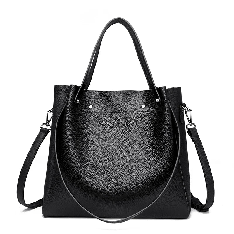 100% Genuine Leather Shoulder Messenger Bags for Women 2023 Large Capacity Cow Leather Ladies Handbags Soft Female Crossbody Sac