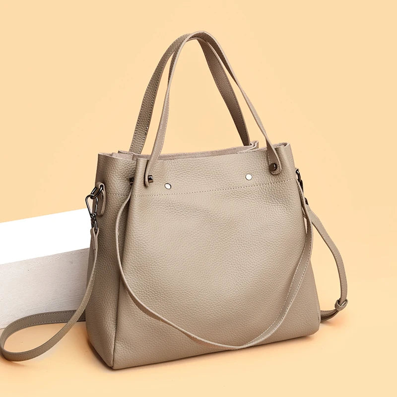 100% Genuine Leather Shoulder Messenger Bags for Women 2023 Large Capacity Cow Leather Ladies Handbags Soft Female Crossbody Sac