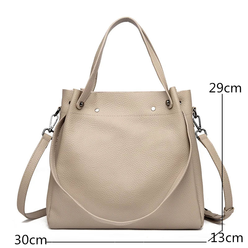 100% Genuine Leather Shoulder Messenger Bags for Women 2023 Large Capacity Cow Leather Ladies Handbags Soft Female Crossbody Sac