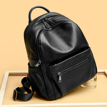 100% Genuine Leather Women Backpacks Designer Large Capacity School Shoulder Bags for Women's Teenage Girls Travel Backpack Sac