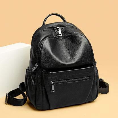 100% Genuine Leather Women Backpacks Designer Large Capacity School Shoulder Bags for Women's Teenage Girls Travel Backpack Sac