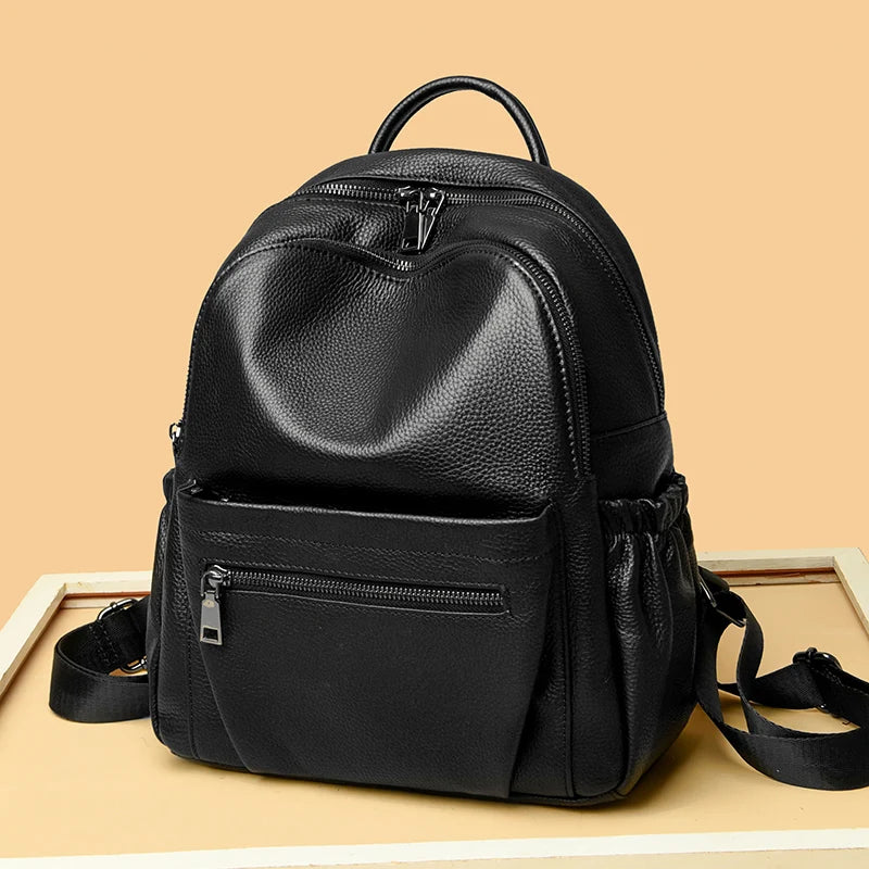 100% Genuine Leather Women Backpacks Designer Large Capacity School Shoulder Bags for Women's Teenage Girls Travel Backpack Sac
