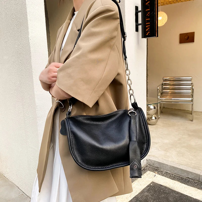 100% Genuine Leather Women Handbags Women's Bag High Quality Cowhide Women Messenger Bag New Luxury Fashion Female Shoulder bags