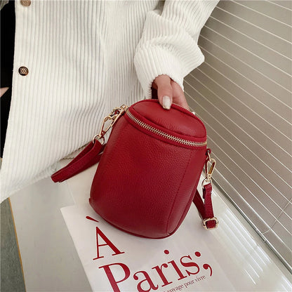 100% Genuine Leather Women Shoulder Bags Fashion Lady Mobile phone bag Designer Cowhide Women Handbags Mini Female Crossbody Bag