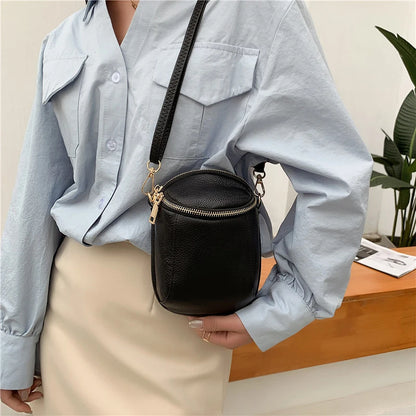100% Genuine Leather Women Shoulder Bags Fashion Lady Mobile phone bag Designer Cowhide Women Handbags Mini Female Crossbody Bag