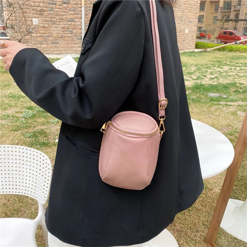 100% Genuine Leather Women Shoulder Bags Fashion Lady Mobile phone bag Designer Cowhide Women Handbags Mini Female Crossbody Bag