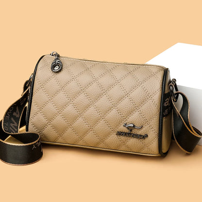 100%Genuine Leather Women Shoulder Crossbody Bag Solid Color Cow Leather Ladies Handbag Large Capacity Female Messenger Tote Sac