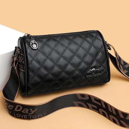 100%Genuine Leather Women Shoulder Crossbody Bag Solid Color Cow Leather Ladies Handbag Large Capacity Female Messenger Tote Sac