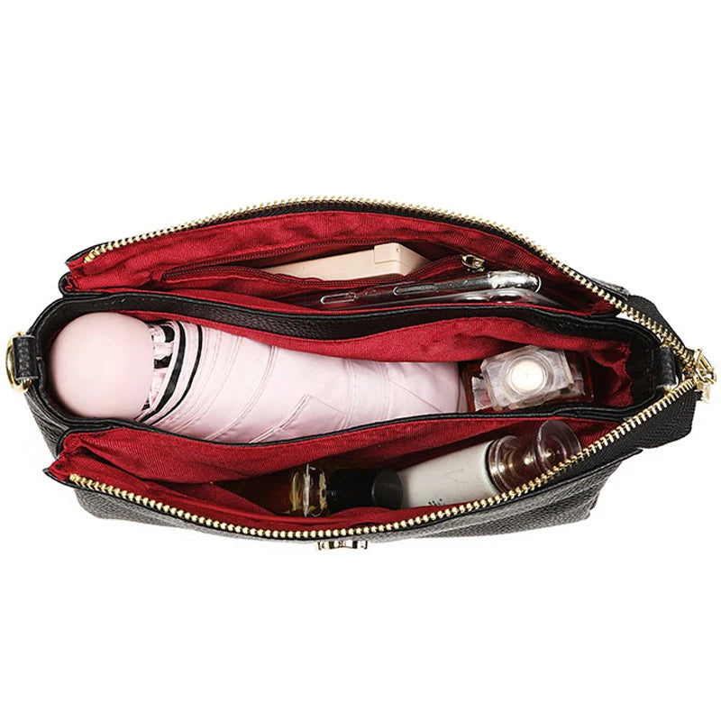 100% Genuine Leather Women's Bag Handbag 2024 Luxury Cow Leather Women Shoulder Crossbody Bag Fashion Female Messenger Phone Bag