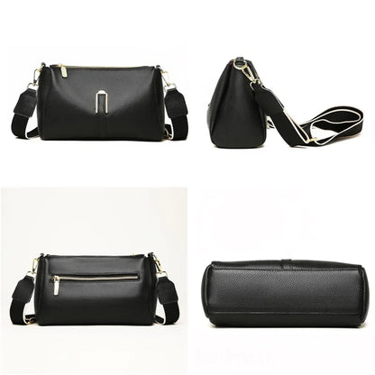 100% Genuine Leather Women's Handbags Fashion Solid Cow Leather Women Shoulder Crossbody Bag Large capacity Female Messenger Sac