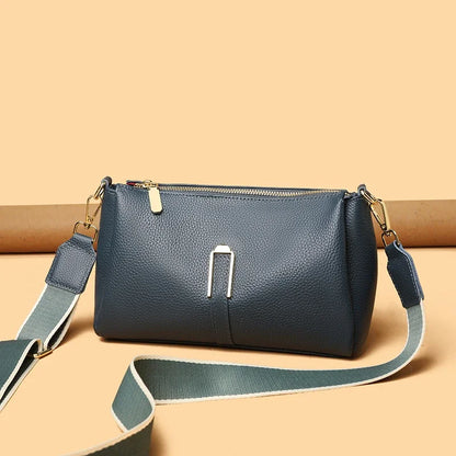 100% Genuine Leather Women's Handbags Fashion Solid Cow Leather Women Shoulder Crossbody Bag Large capacity Female Messenger Sac