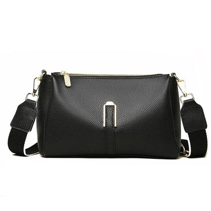 100% Genuine Leather Women's Handbags Fashion Solid Cow Leather Women Shoulder Crossbody Bag Large capacity Female Messenger Sac