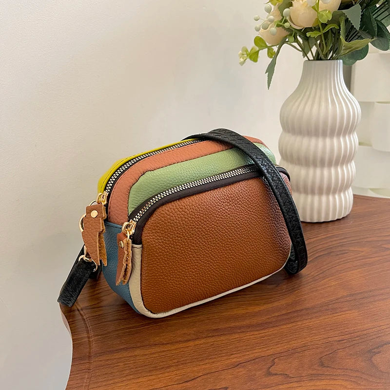 100% Genuine Leather Women's Shoulder Crossbody Bag 2023 New Luxury Cow Leather Women Handbags Fashion Female Messenger Tote Sac