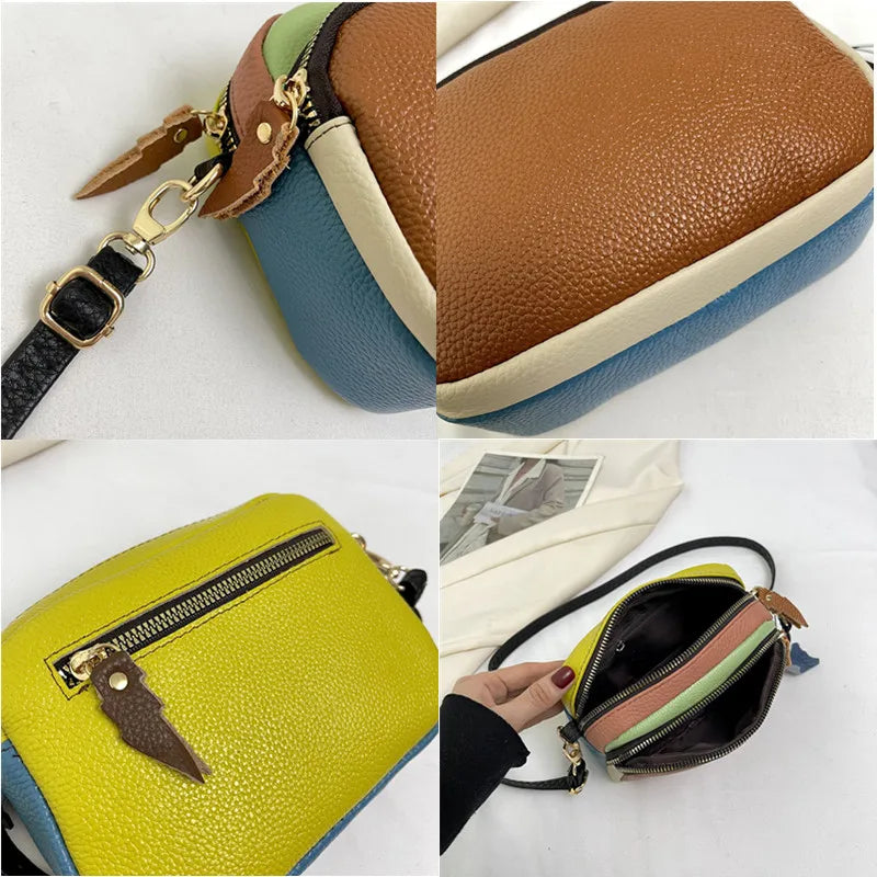 100% Genuine Leather Women's Shoulder Crossbody Bag 2023 New Luxury Cow Leather Women Handbags Fashion Female Messenger Tote Sac