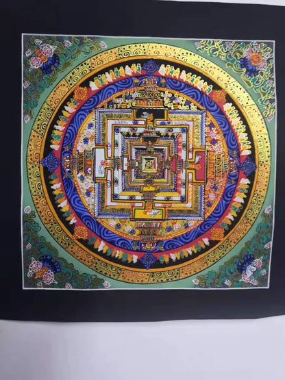 100% Hand painted Eight auspicious scripture Mandala Thangka Thang-ga Buddhist family Hall altar wall Decorative painting S1