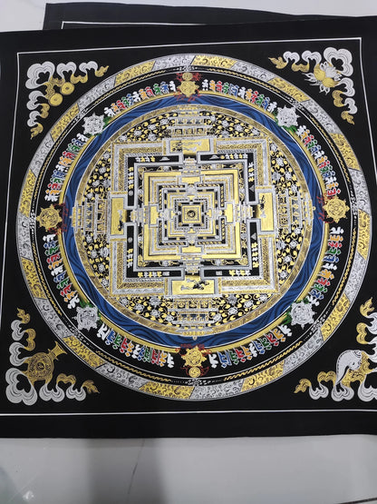100% Hand painted Mandala wheel altar Enlightenment Thangka Thang-ga painting Buddhism home Hall altar wall Decorative art S2