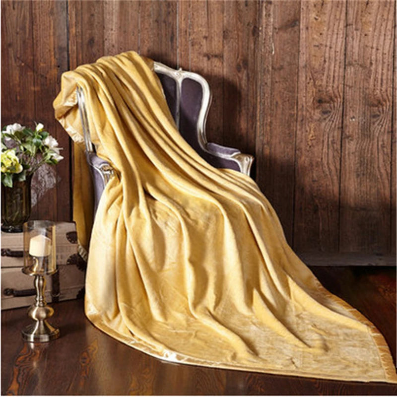 100% Mulberry velvet silk blanket warmful blankets throws bed cover soft healthy bed sheet 78"x90" fast shipment