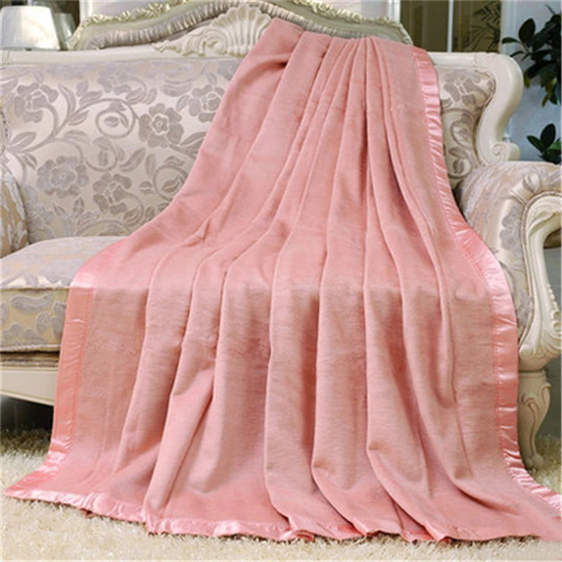 100% Mulberry velvet silk blanket warmful blankets throws bed cover soft healthy bed sheet 78"x90" fast shipment