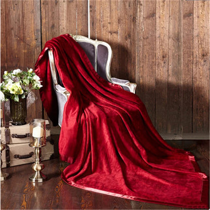 100% Mulberry velvet silk blanket warmful blankets throws bed cover soft healthy bed sheet 78"x90" fast shipment