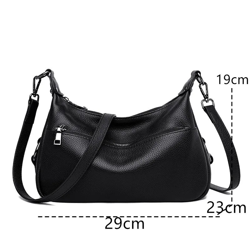 100% Soft Genuine Leather Luxury Handbags Women Bags Designer Shoulder Crossbody Bag For Women 2023 Large Casual Female Tote Sac