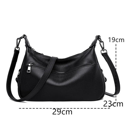 100% Soft Genuine Leather Luxury Handbags Women Bags Designer Shoulder Crossbody Bag For Women 2023 Large Casual Female Tote Sac