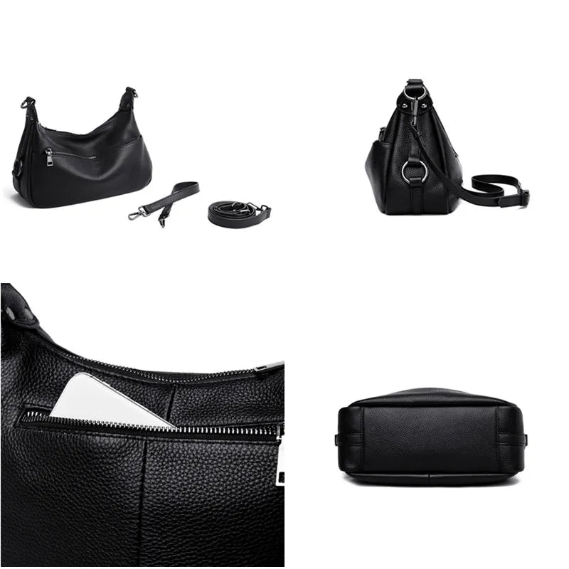 100% Soft Genuine Leather Luxury Handbags Women Bags Designer Shoulder Crossbody Bag For Women 2023 Large Casual Female Tote Sac
