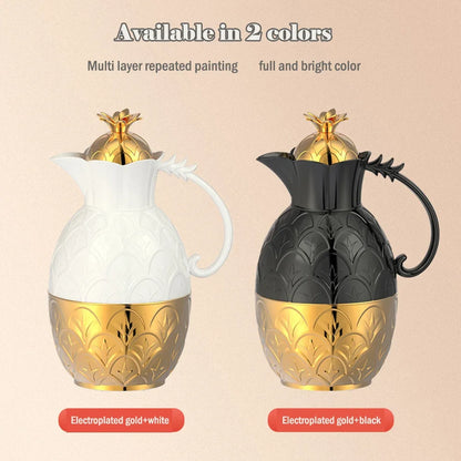 1000ml Arabic Style Glass Liner Vacuum Flask Large Capacity Thermos Light Luxury Coffee Pot For Home Thermal Insulation Kettle