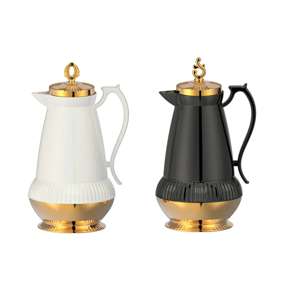 1000ml Arabic Style Glass Liner Vacuum Flask Large Capacity Thermos Light Luxury Coffee Pot For Home Thermal Insulation Kettle