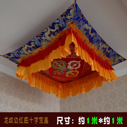 100CM  wholesale Buddhist supply Buddhism HOME Temple Embroidery Buddha Hanging Altar Vajra suspended ceiling curtain Deco cover