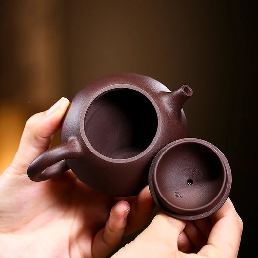 100ML Yixing Purple Clay Teapot Raw Ore Purple Mud Shi Piao Pot Vintage Drinkkware Kung Fu Tea Set Zisha Pots for Birthday Gift