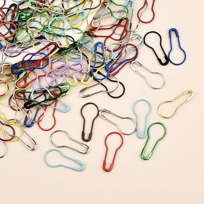 100Pcs/Bag Colorful Safety Pins Metal Clips Marker Buckle Gourd Pins DIY Craft Knitting Cross Stitch Holder Sewing Accessories