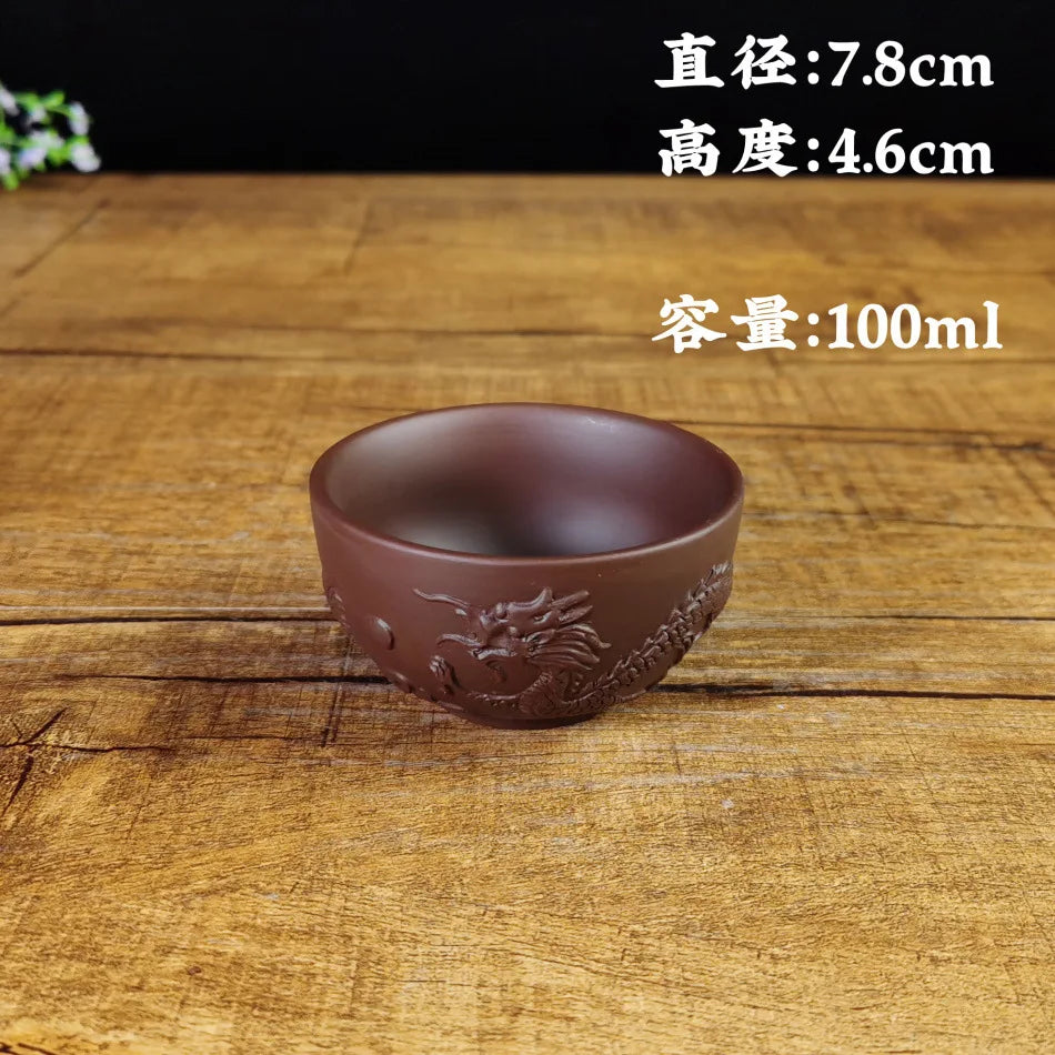 100cc Purple Clay Ceramic Tea Cup Set 60ml Big Capacity Black Teacup Cups Teacups Kung Fu A+ Quality Porcelain Gift