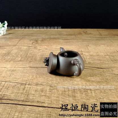 100cc Yixing Purple Sand Teapots Stone Ladle Raw Ore Zhu Clay Teapots Household Kung Fu Tea Sets