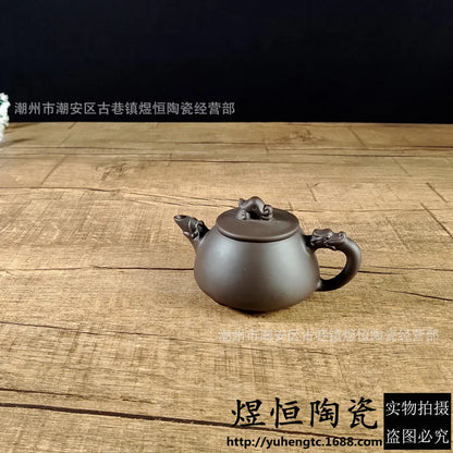 100cc Yixing Purple Sand Teapots Stone Ladle Raw Ore Zhu Clay Teapots Household Kung Fu Tea Sets