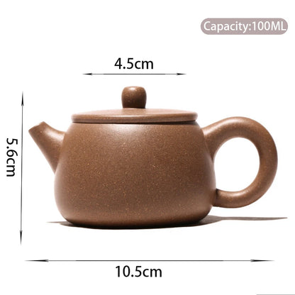 100ml Chinese Yixing Purple Clay Teapots Ball Shaped Infuser Tea Pot Beauty Kettle Raw Ore Handmade Zisha Tea Set Customized
