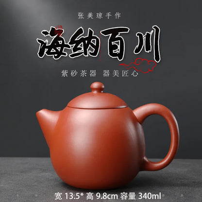 100ml Chinese Yixing Purple Clay Teapots Ball Shaped Infuser Tea Pot Beauty Kettle Raw Ore Handmade Zisha Tea Set Customized