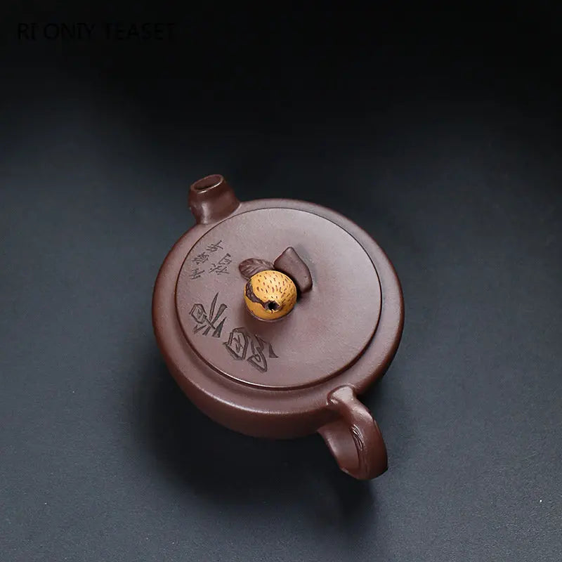 100ml Chinese Yixing Small Capacity Purple Clay Teapots Handmade Bionic Pomegranate Tea Pot Kettle High-end Zisha Tea Set Gifts